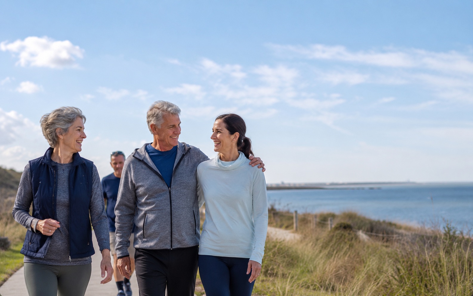 מבוגרים פעילים מטיילים יחד — חיים מלאים עם COPD