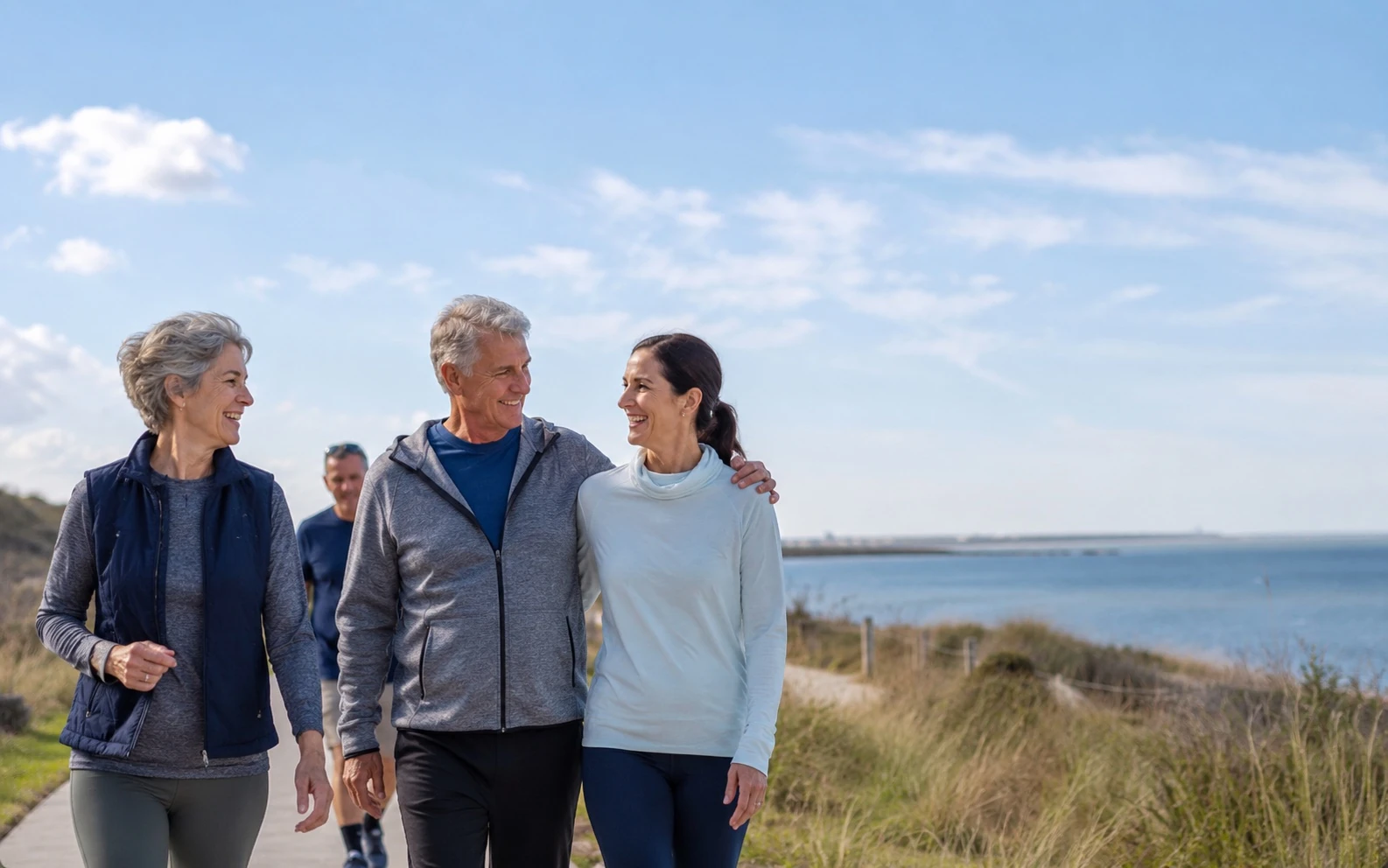 מבוגרים פעילים מטיילים יחד — חיים מלאים עם COPD