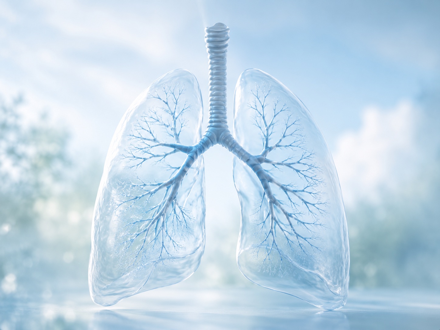 איור של ריאות אנושיות — מערכת הנשימה ב-COPD