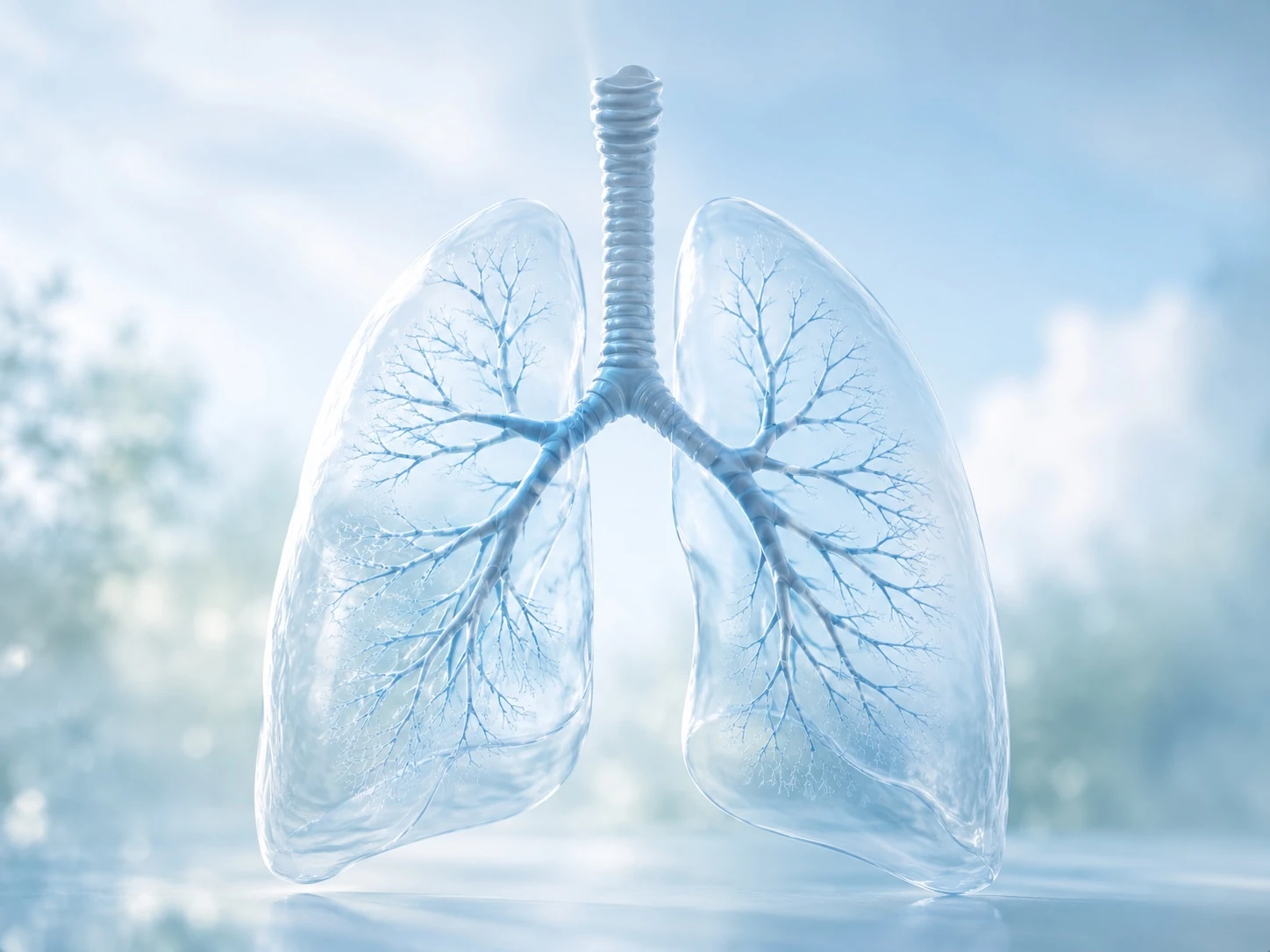 איור של ריאות אנושיות — מערכת הנשימה ב-COPD